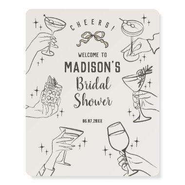 Beige Retro Cocktail Party  Welcome Foam Board