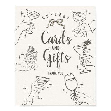 Beige Retro Cocktail Party  and Gifts Sign