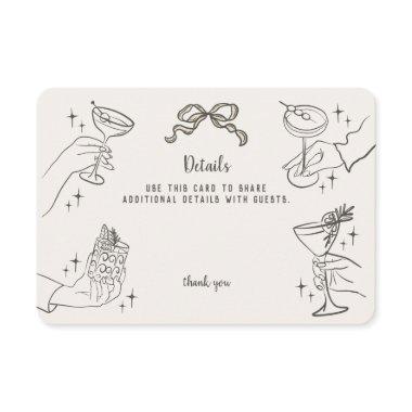 Beige Retro Cocktail Party Details Invite Insert
