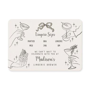 Beige Retro Cocktail Party Lingerie Sizes Insert