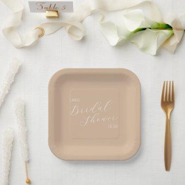 Beige Simple Style  Paper Plates