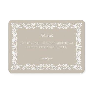Beige Talavera Tile Detail  Invitation Insert