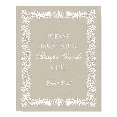 Beige Talavera Tile Spanish Share a Recipe Bridal Poster