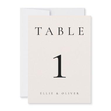 Beige Wedding/Event Table Number