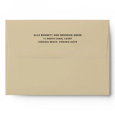 Beige Wedding Invitations Return Address Envelope