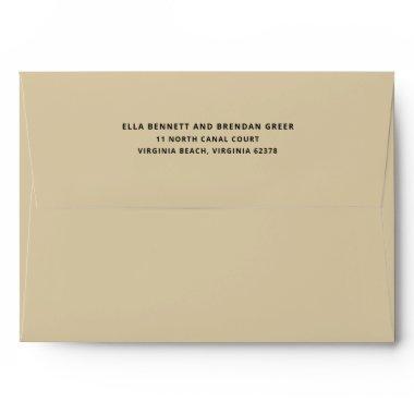 Beige Wedding  Return Address Envelope
