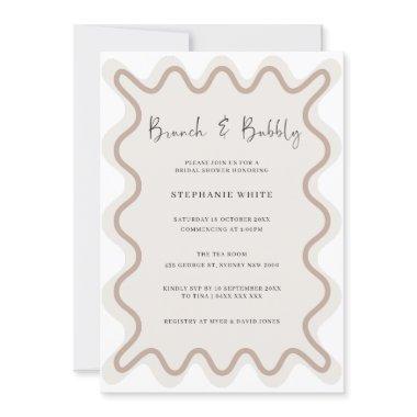 Beige White Border Brunch and Bubbly