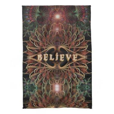 Believe Inspirational Fabric Art Tea Towel