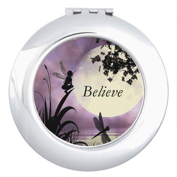 Believe moonlight pond fairy mirror