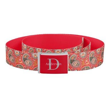 Belt With Buckle - Monogram Abstract Paisley