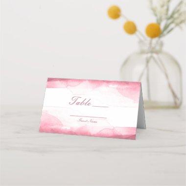 Berry Mauve Pink Watercolor Table Number Seating Place Invitations