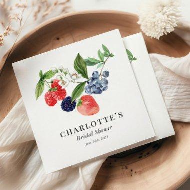 Berry Sweet Watercolor Red Blue  Napkins