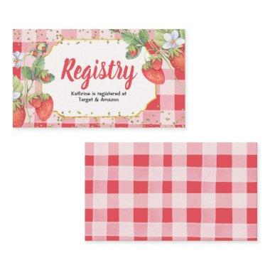 Berry Sweet Watercolor Strawberry Registry Insert