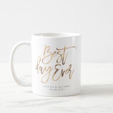 Best day ever Gold Calligraphy Coffee Mug