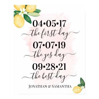 Best Day Wedding Date Yes Day Pink Lemons Sign