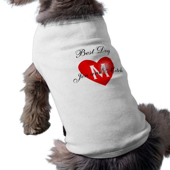 Best Dog Monogram Names Wedding Dog Shirt