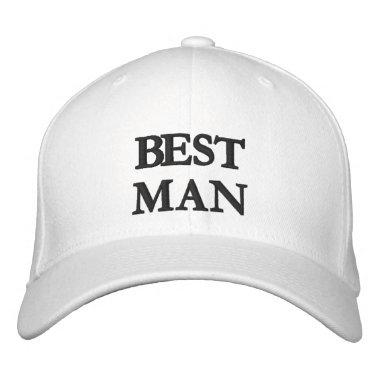 Best Man black and white elegant chic wedding Embroidered Baseball Cap