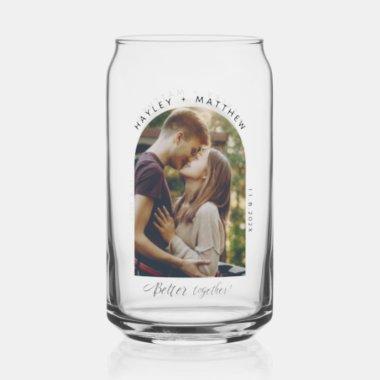 Better Together Engagement Couples Photo Custom Can Glass