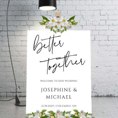 Better Together Wedding Welcome Sign Black & White