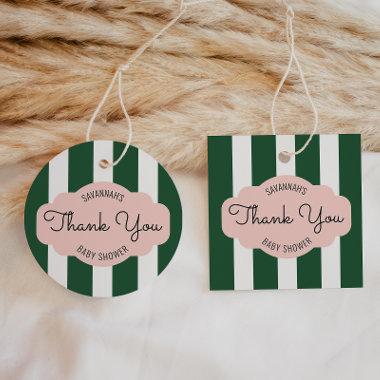 Beverly Hills Pink & Green Baby Shower Favor Tags