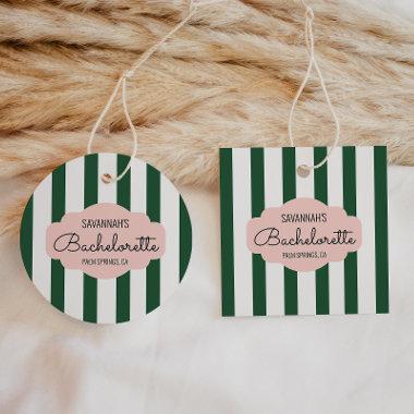 Beverly Hills Pink & Green Bachelorette Party Favor Tags