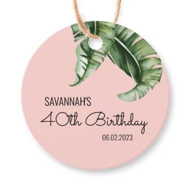 Beverly Hills Pink & Green Birthday Party Favor Tags