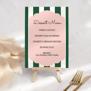 Beverly Hills Pink & Green Dessert Menu Sign Invitations