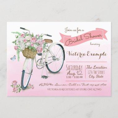 Bicycle Bridal Shower Vintage Bicycle Invitations