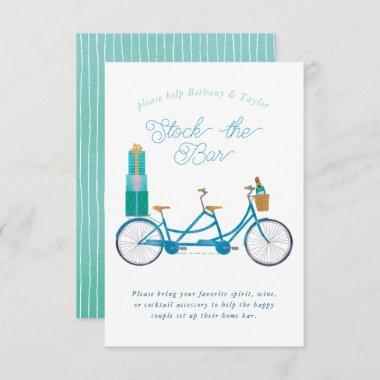 Bicycle for Two Couples Bridal Shower Invitations