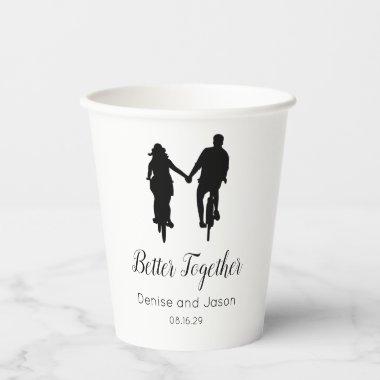 Bicycle Themed Better Together Wedding Paper Cups
