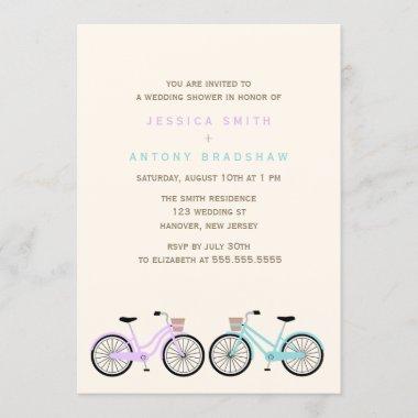 Bicycles His and Hers Bridal Shower Invitations
