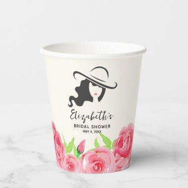 Big Hat Lady Roses  Paper Cups