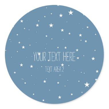 Big & Little Stars Blue Celestial Favor Stickers
