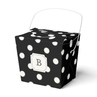 Big Polka Dots Vanilla Monogram Party Favor Box