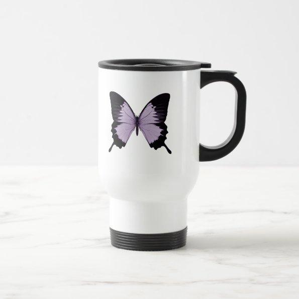 Big Purple & Black Butterfly Travel Mug