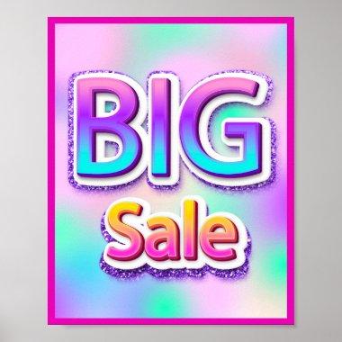 Big Sale Pink End Of Season Promotional Glitter Poster