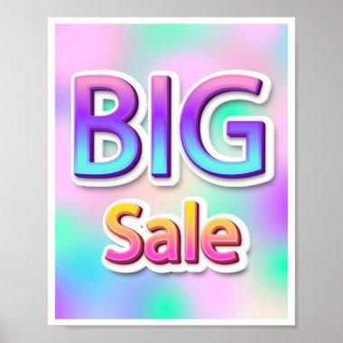Big Sale Script  Logo Garage Yard Holograph Poster