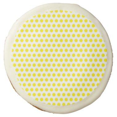 Big Yellow Polka Dots White Custom Colors Cute Sugar Cookie