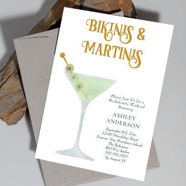 Bikinis and Martinis Bachelorette Party Weekend Invitations