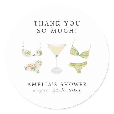 Bikinis & Martinis  Bachelorette Classic Round Sticker