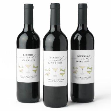 Bikinis & Martinis  Bachelorette Wine Label