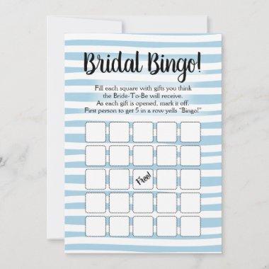 Bingo Bridal Shower Game Blue White Invitations