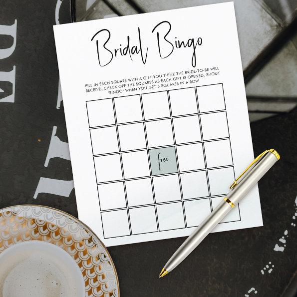Bingo  Game Green Watercolor Wash
