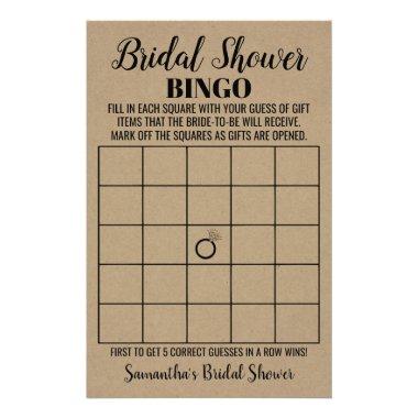 Bingo Bridal Shower Rustic Wedding Game Invitations Flyer