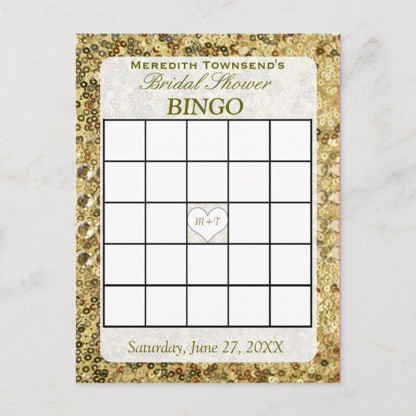 Bingo Invitations - Gold Sequins