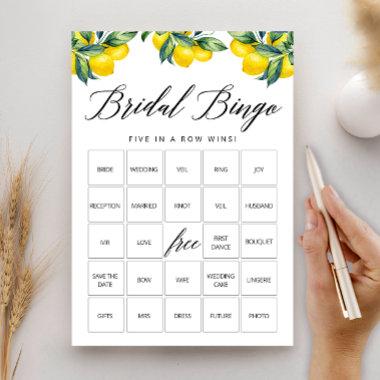 Bingo Game Invitations Lemon Bridal Shower Theme