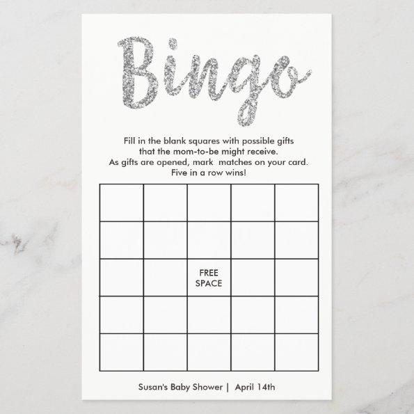 Bingo-What's in Your Purse, 2 Sided Silver Invitations