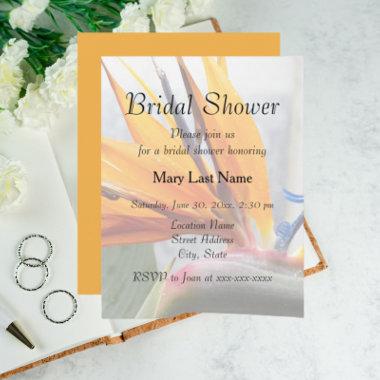 Bird of Paradise Floral Bridal Shower Invitations