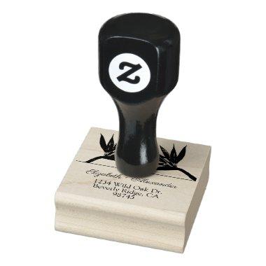 Bird of Paradise Flowers Return Address Rubber Stamp