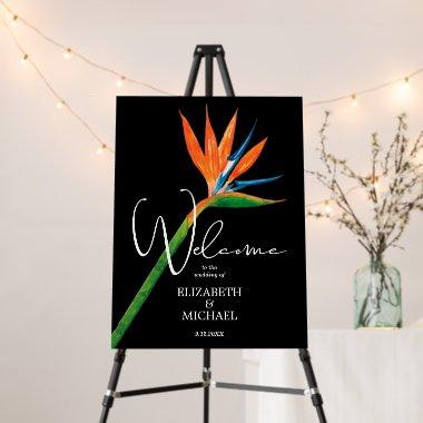 Bird of Paradise on Black Wedding Welcome Foam Board